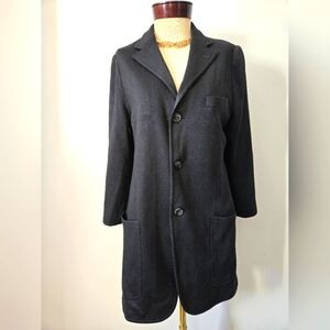 INGRAM ITALY Black Wool Midi Sweater Jacket. Size Small